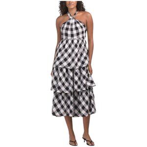 EBBY & I Gingham Halter Twist Dress